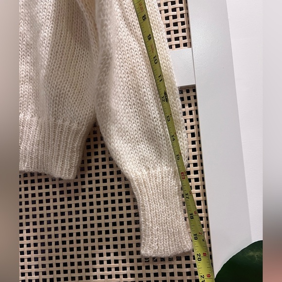 Vintage Espirit Mohair Cardigan Cream Semi-Sheer Size M - Picture 3 of 6